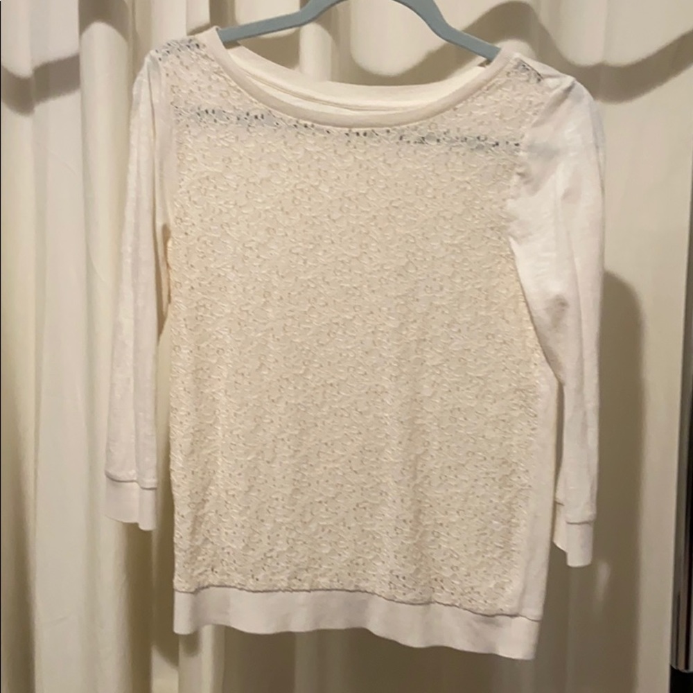 Loft 3/4 sleeve top lace